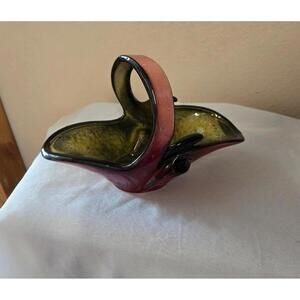 Vintage Hull Pottery basket 1950's